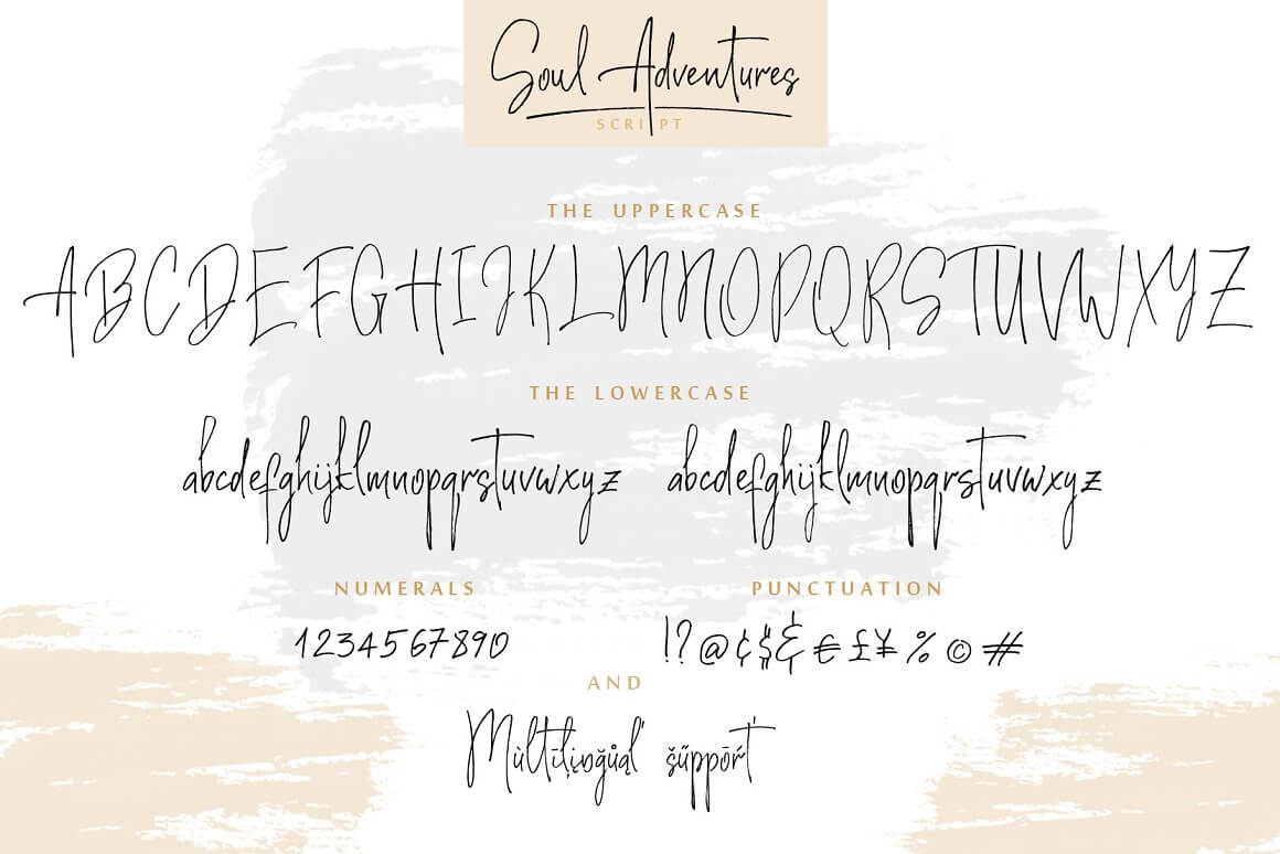 Soul Adventures script, the uppercase and the lowercase.