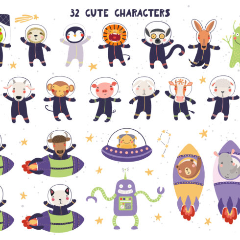 Preview of animals in space suits.