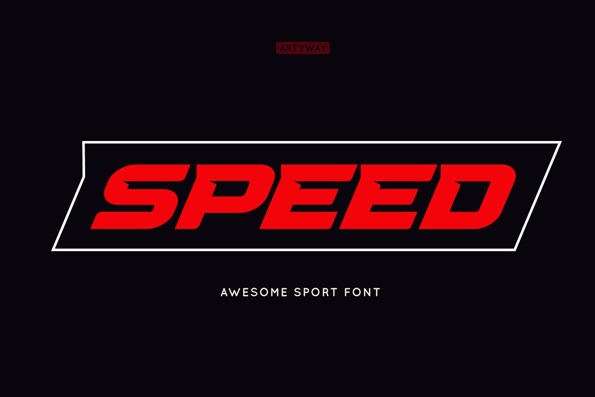 Speed ​​logo in red on a black background.