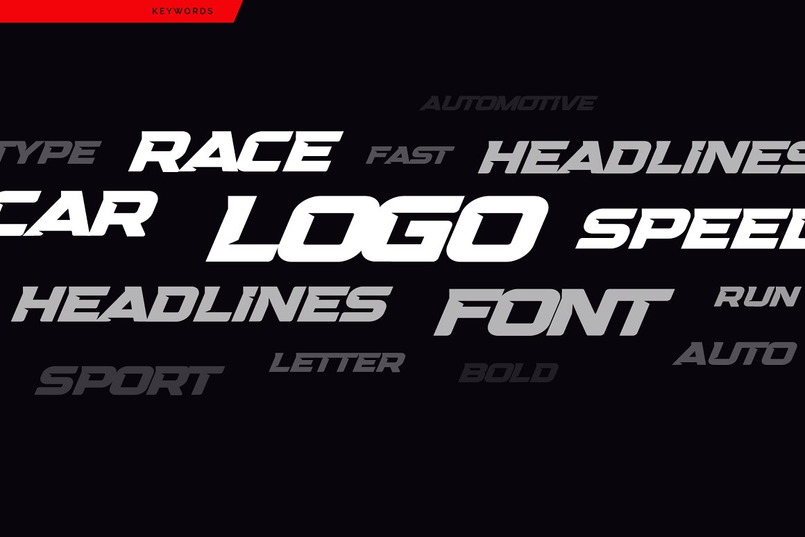 Preview of a racing logo using a font.