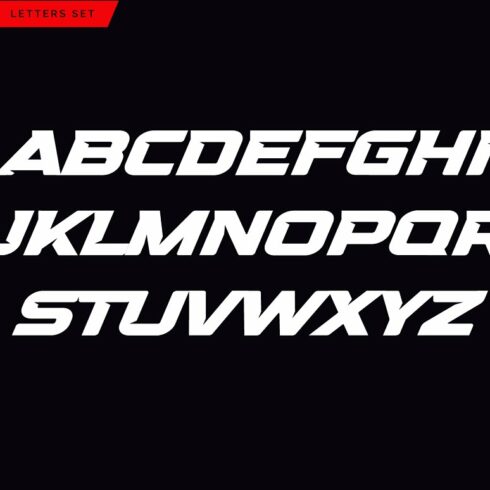 Alphabet in the image on a black background.