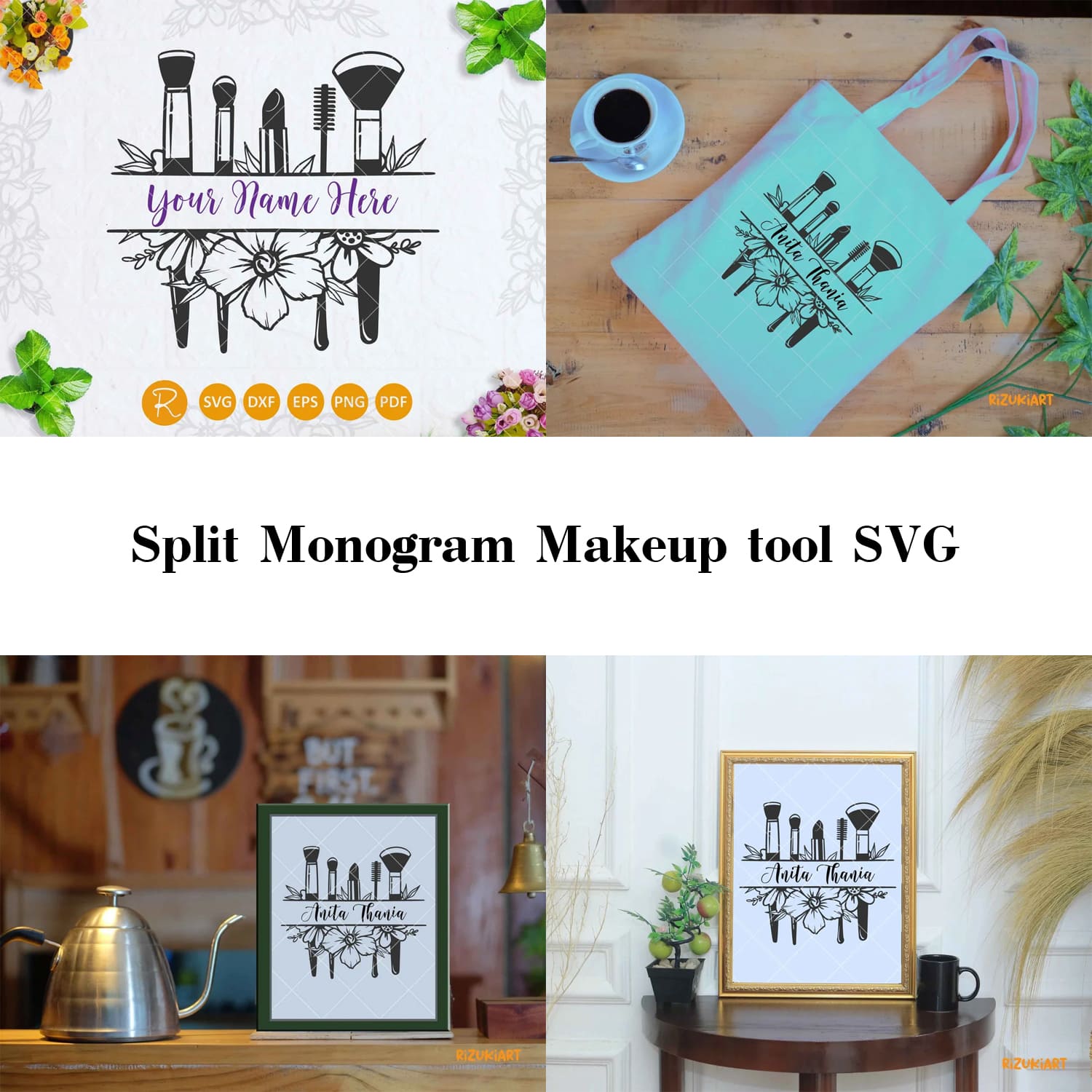 Split Monogram Makeup Tool SVG cover image.