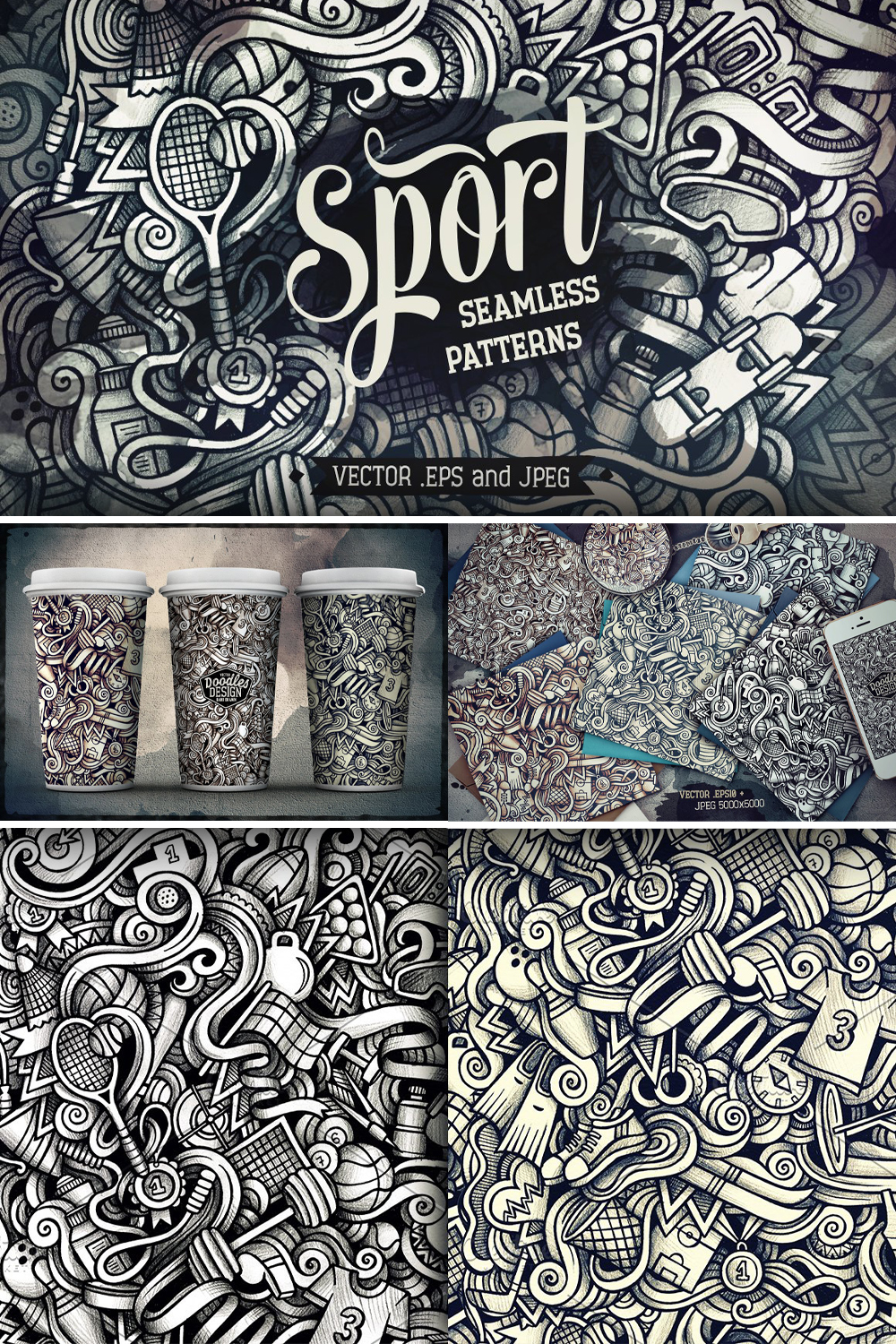 Sport graphic doodles patterns of pinterest.