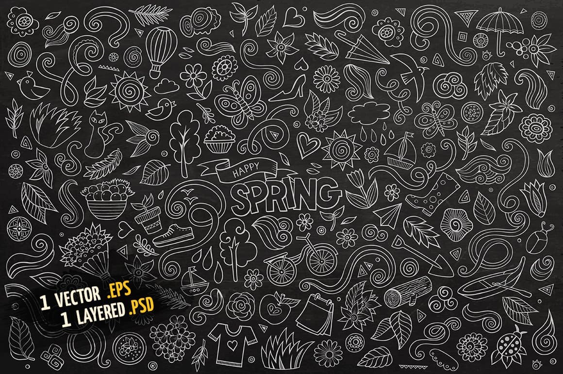 Spring Objects Symbols Set Preview 4.
