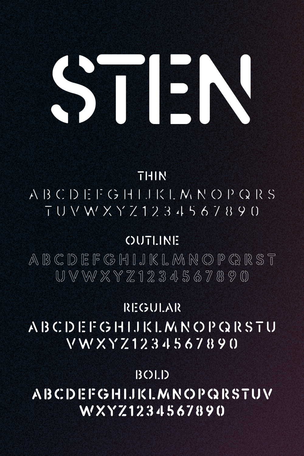 Sten font of pinterest.