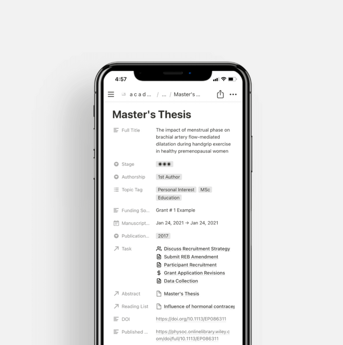 Preview all parts of Academia on the mobile.