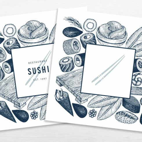sushi vector graphics collection.
