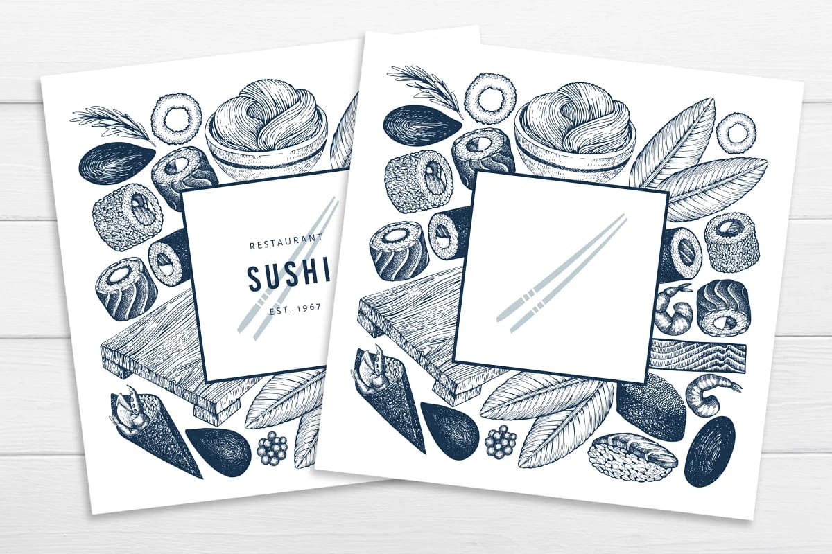 sushi vector graphics collection.