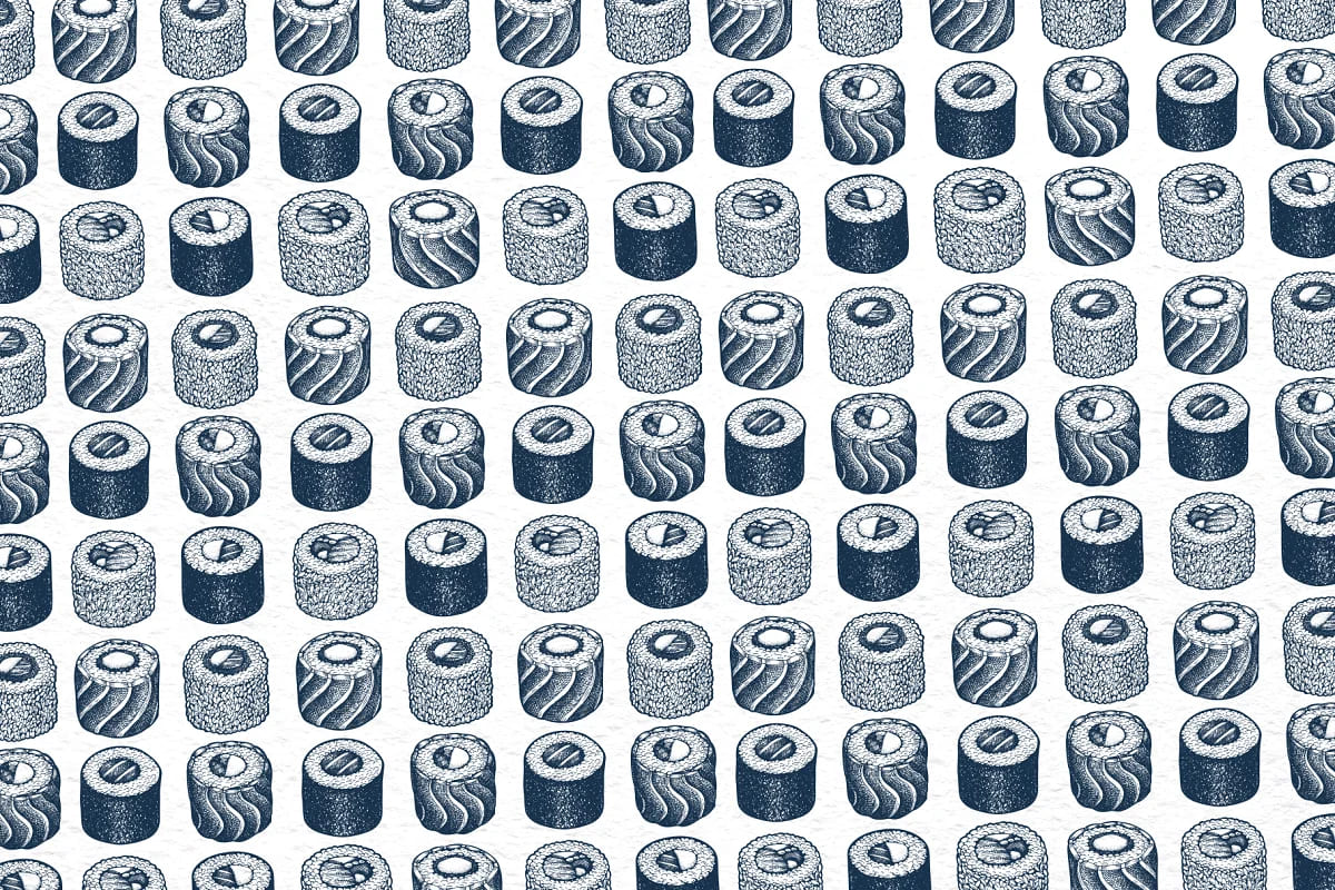 sushi vector collection pattern.
