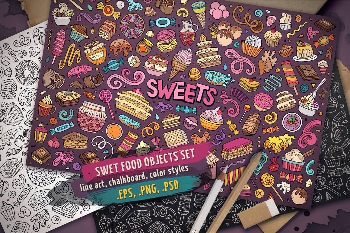 Sweets Objects Symbols Set Preview 1.