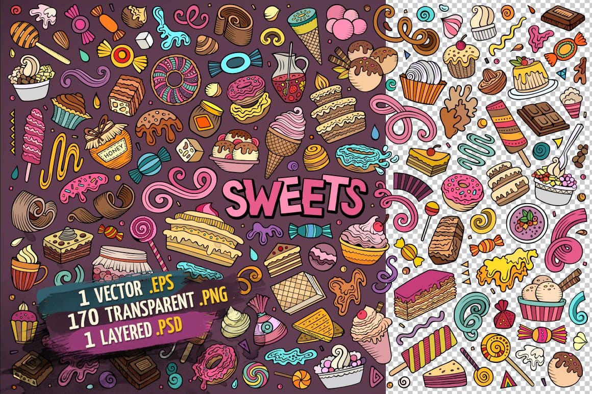 Sweets Objects Symbols Set Preview 2.
