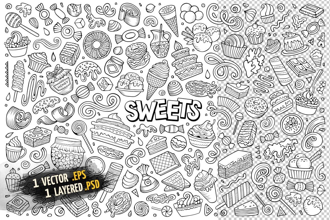 Sweets Objects Symbols Set Preview 3.