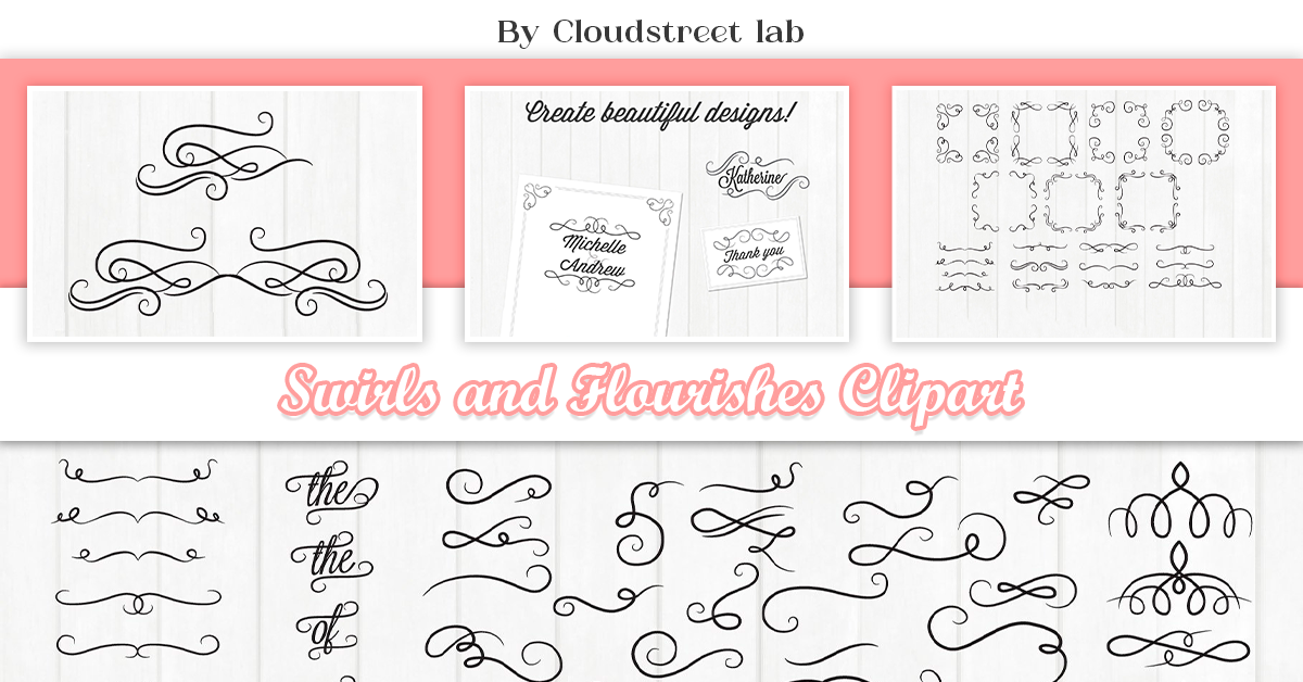 Swirls and Flourishes Clipart SVG PNG EPS – MasterBundles