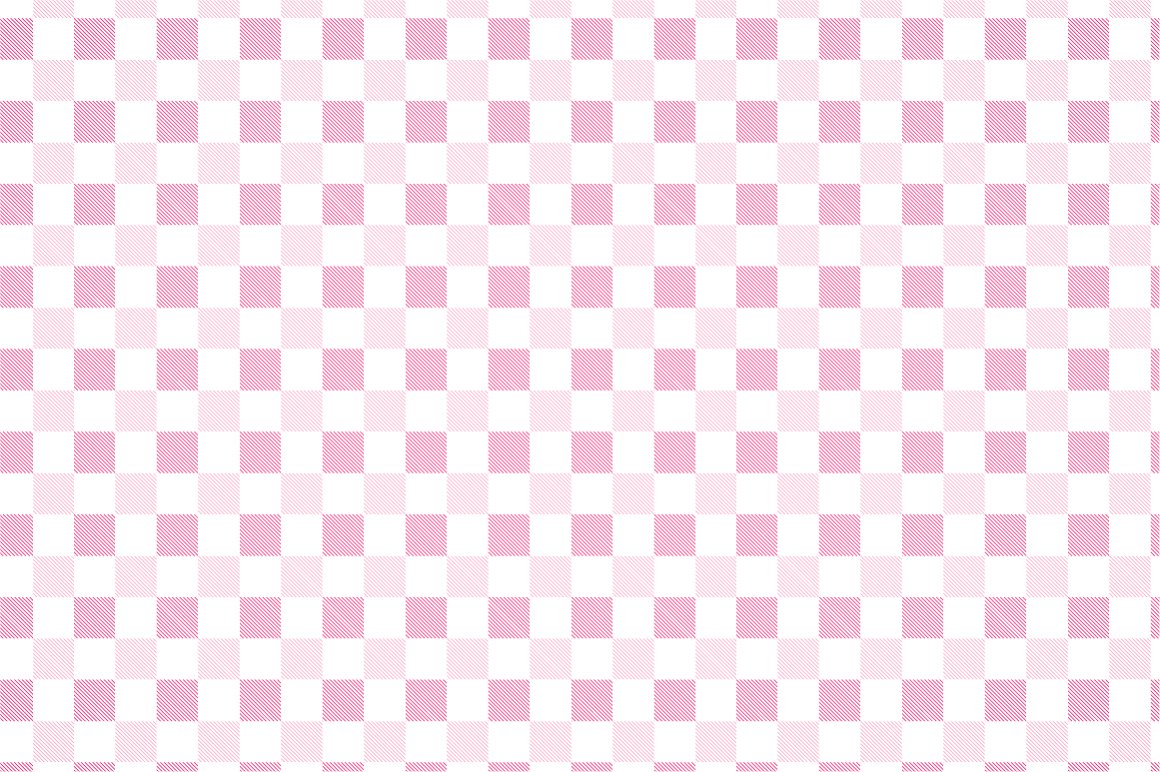 The checkered textile is made up of lighter and more saturated pink squares.