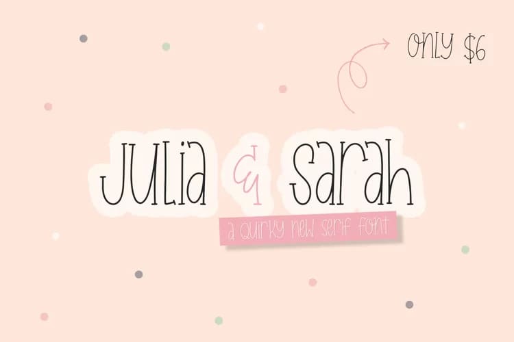 the girly font bundle, julia&sarah curly font.
