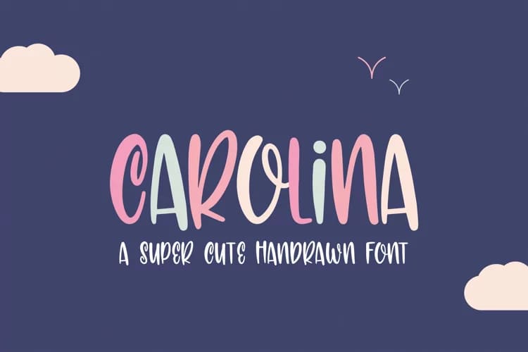 the girly font bundle, carolina handdrawn cute font.