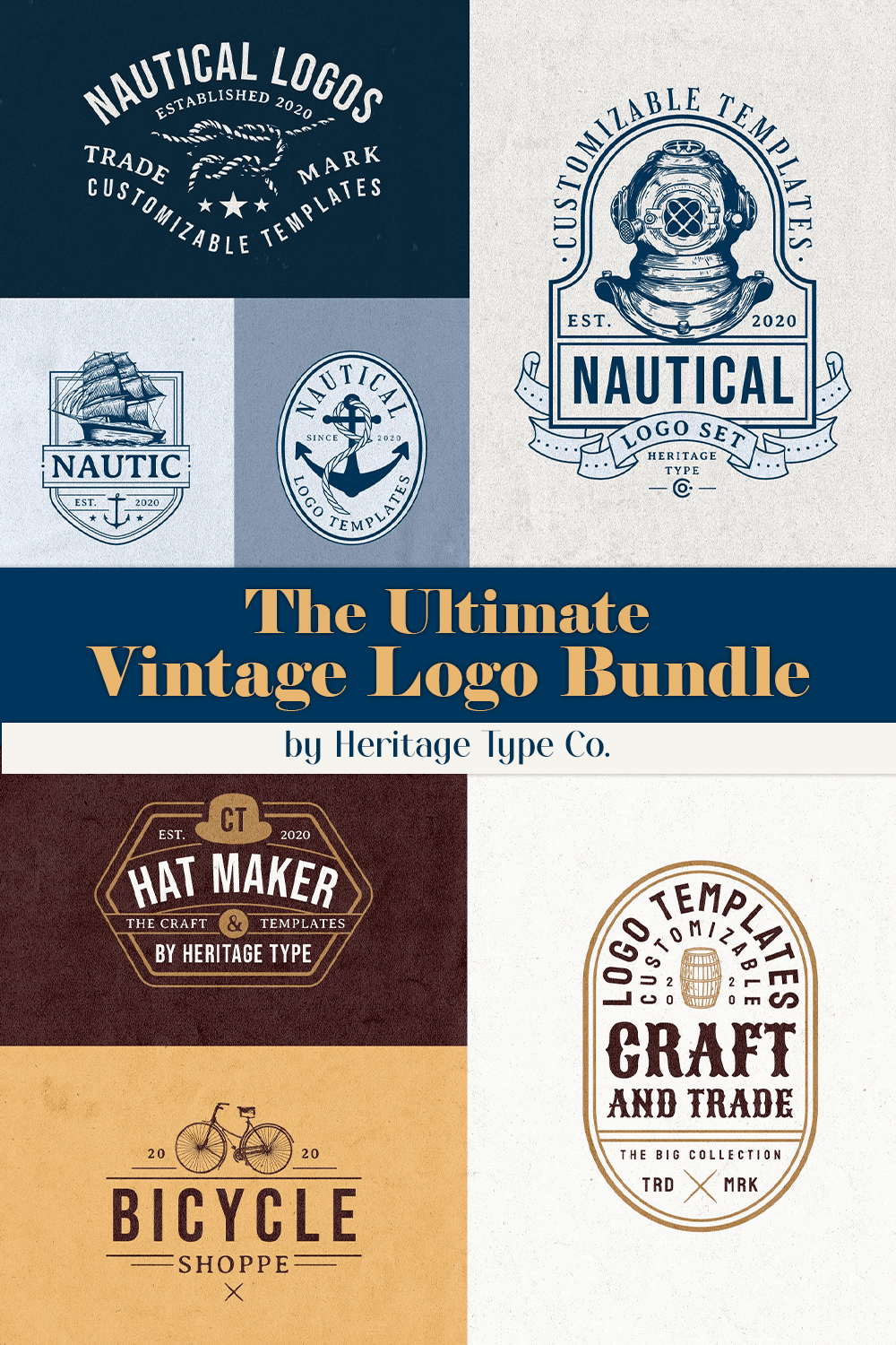 Many uses for the ultimate vintage logo bundle.