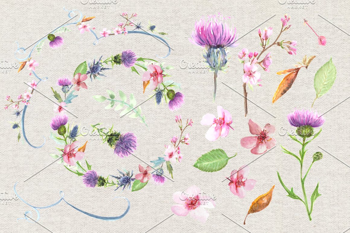Wonderful flowers on a fabric background.
