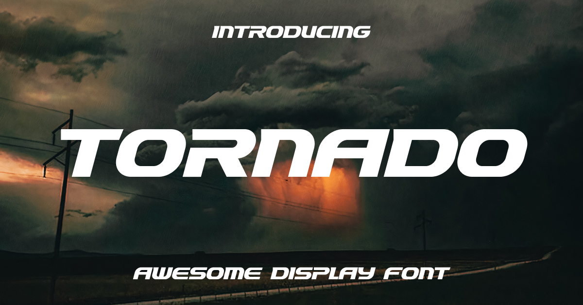 Tornado font for facebook.