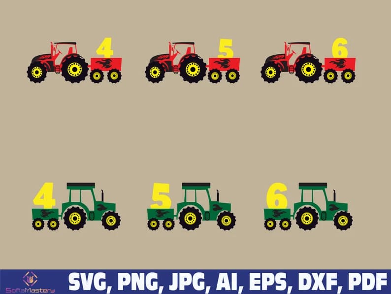 tractor birthday boy svg images.