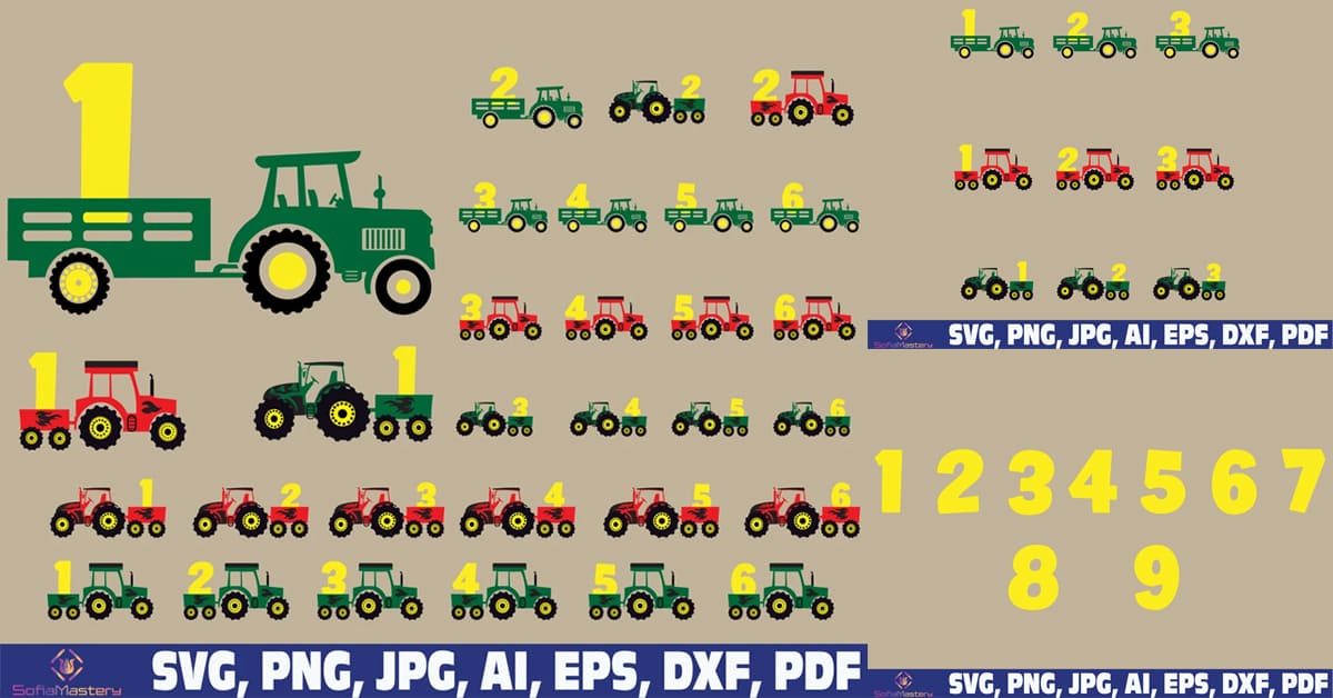 Tractor Birthday Boy SVG facebook image.