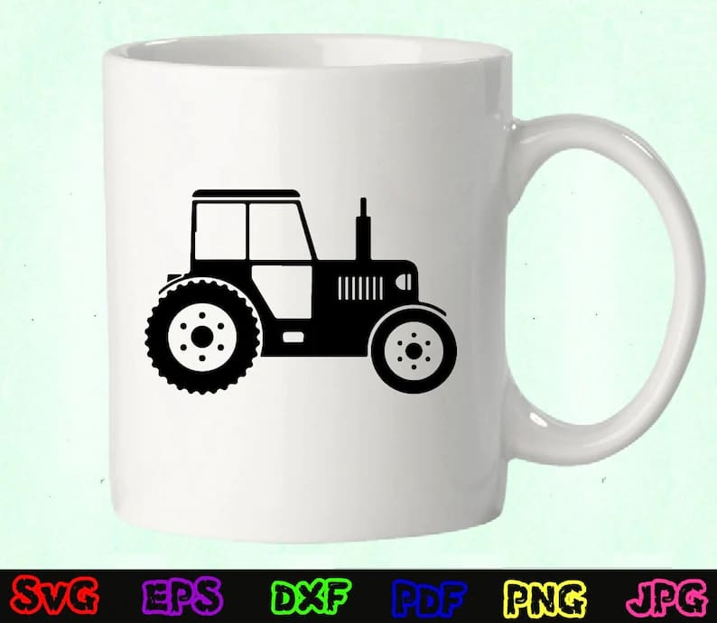 tractor svg mug mockup.