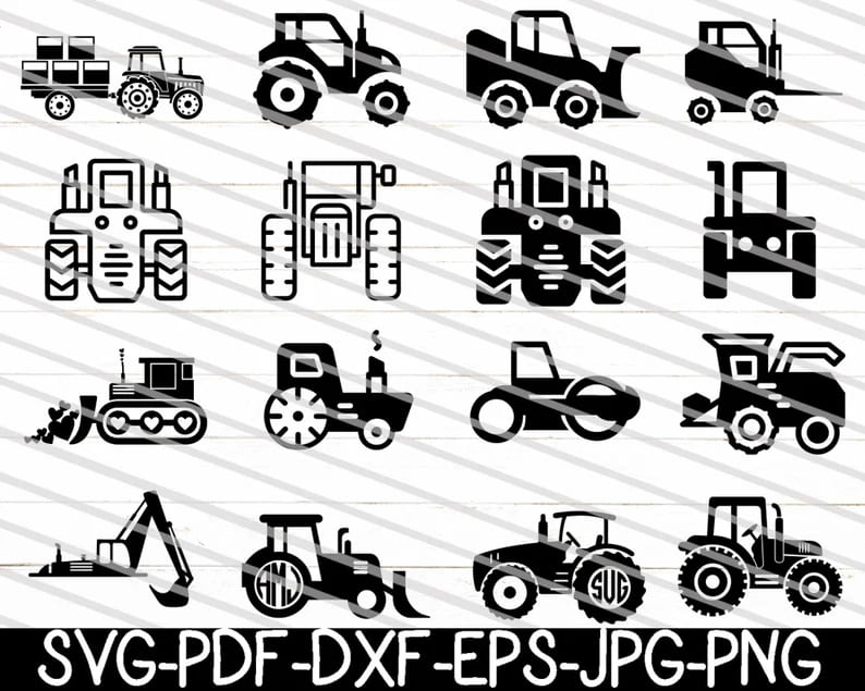 tractor svg bundle graphics.
