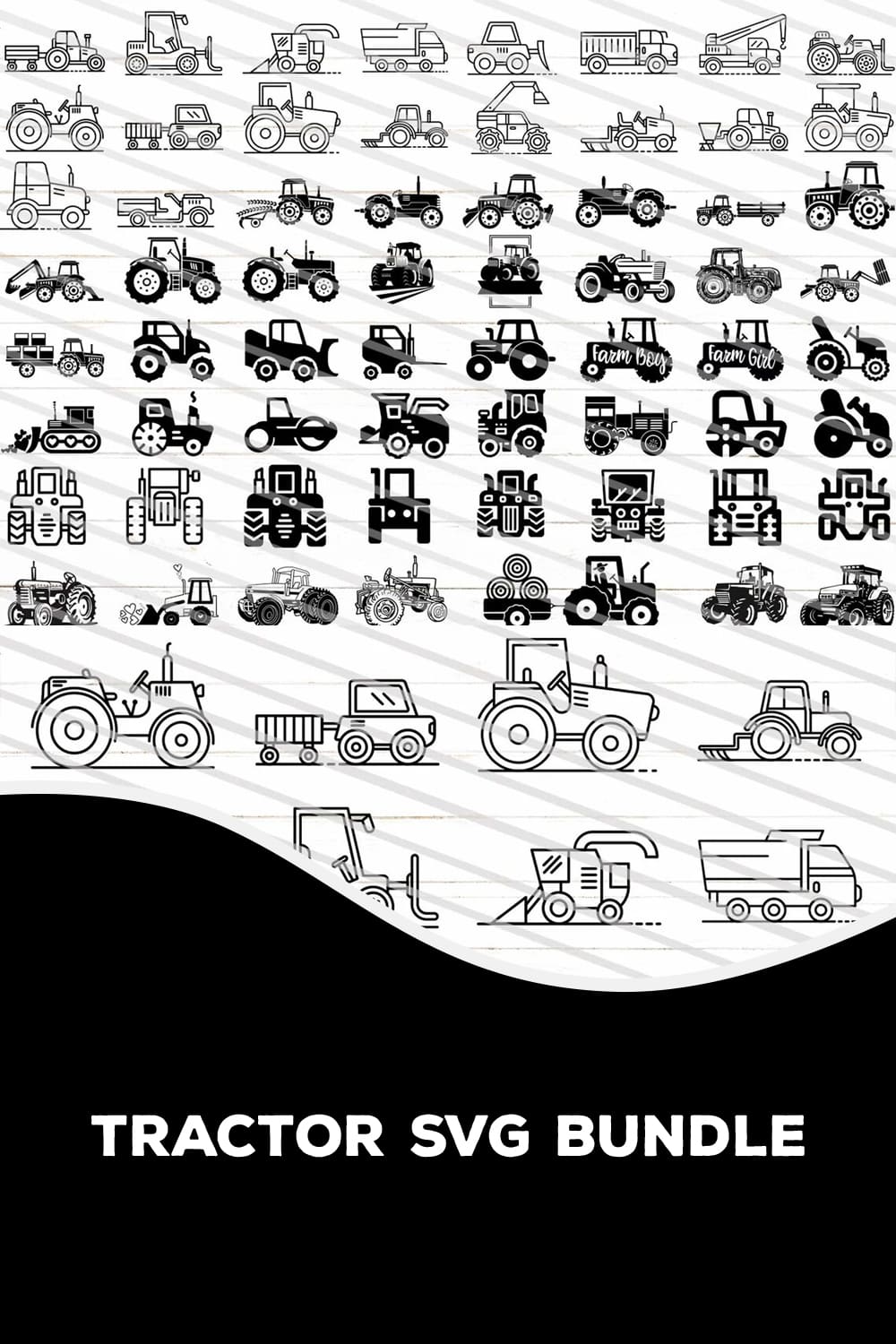 Tractor SVG Bundle pinterest image.