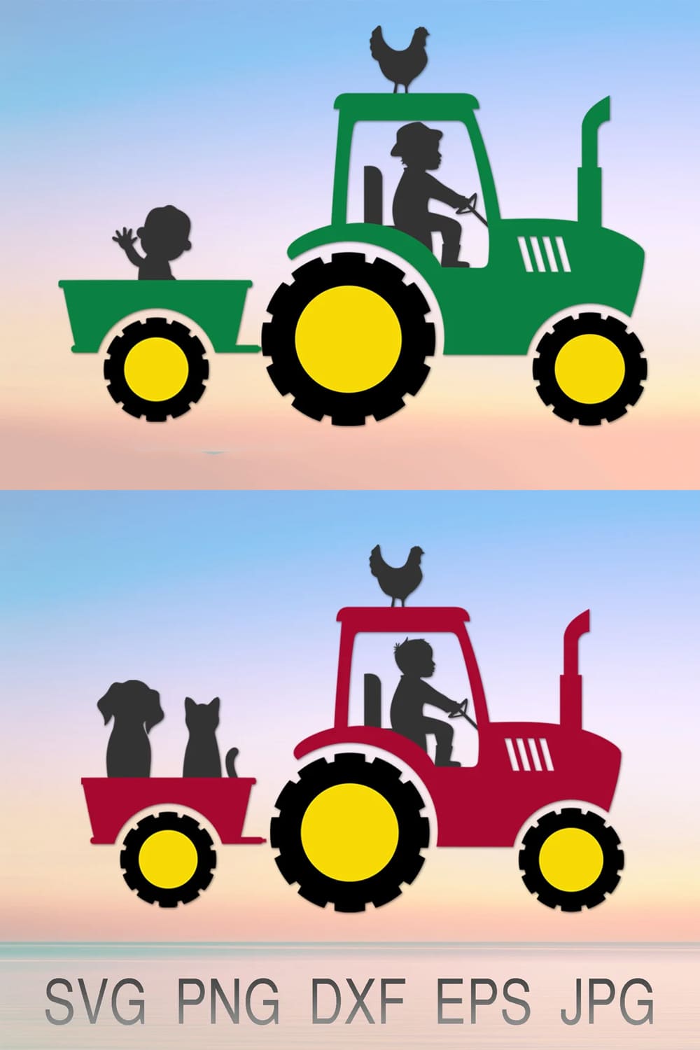 Farm Tractor SVG pinterest image.
