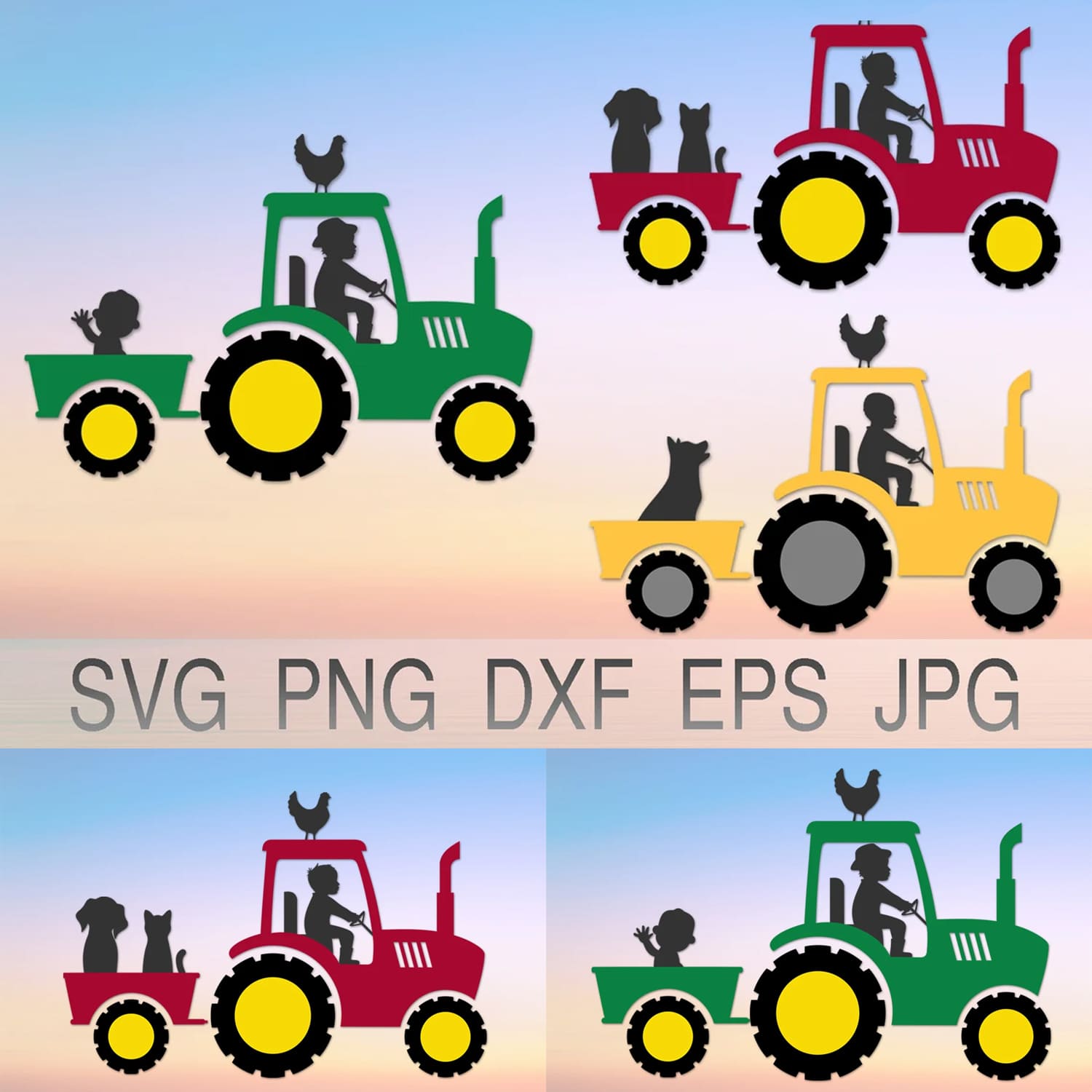 Farm Tractor SVG cover image.