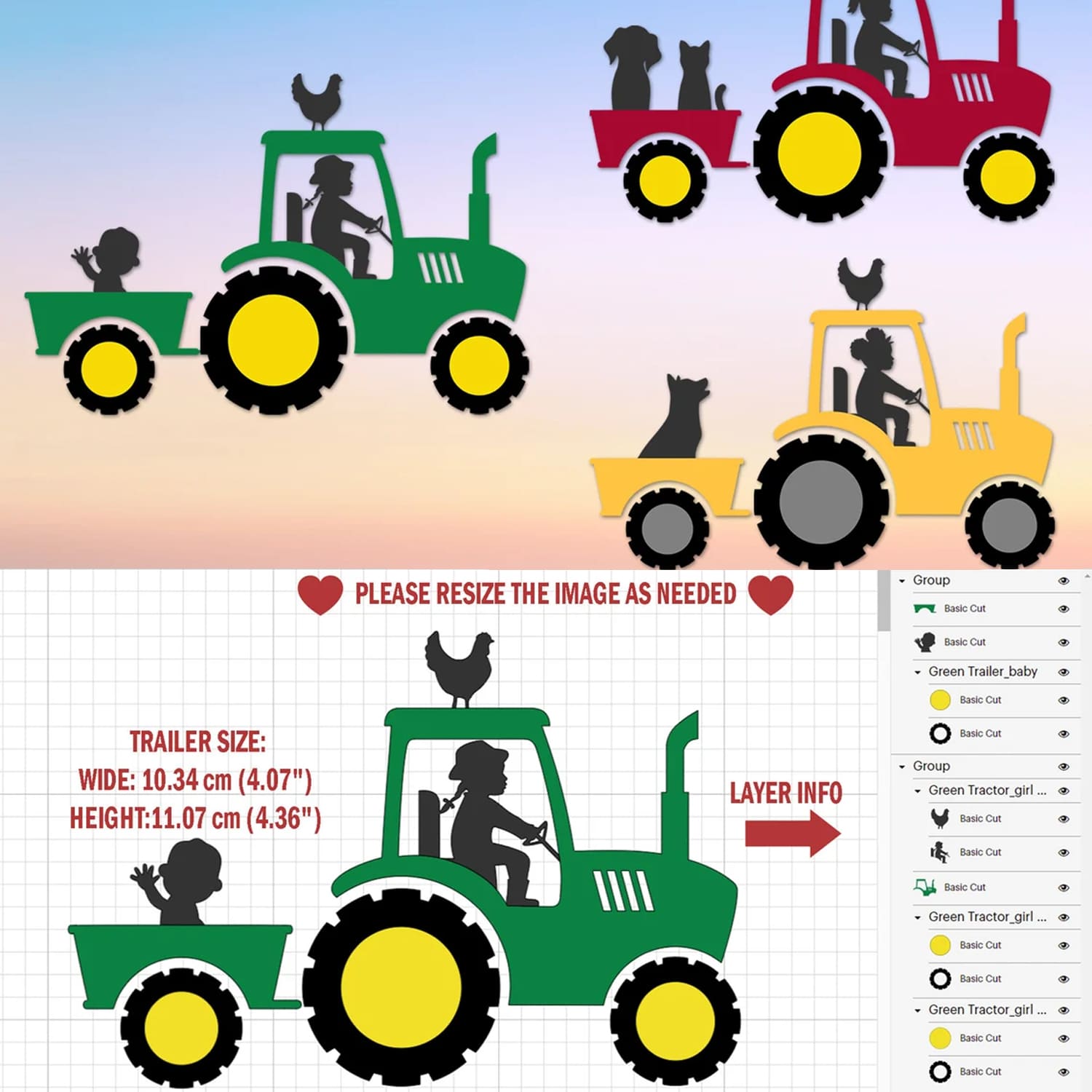 tractor svg file girl farmer design.