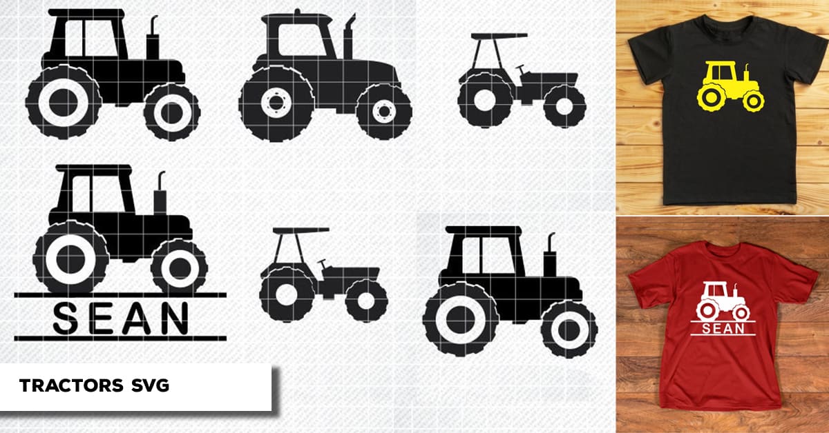 Tractors SVG, DXF, PNG facebook image.