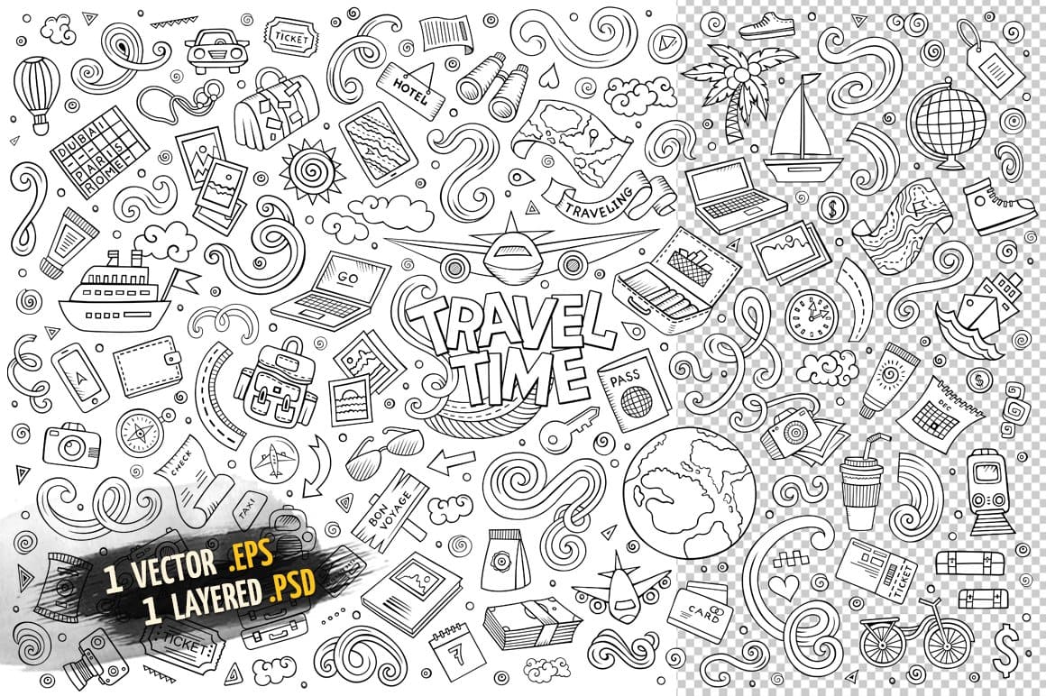 Travel Objects Symbols Set Preview 3.