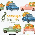 Old Truck Png Oranges Clipart cover image.