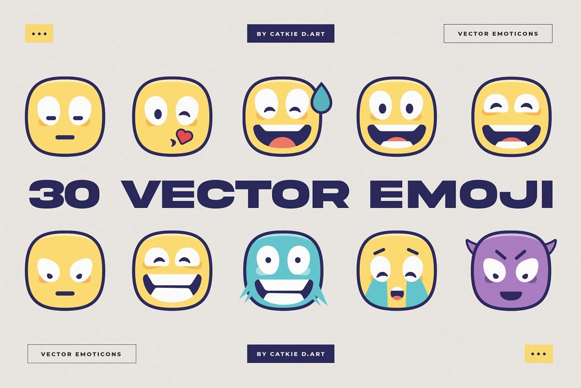 Vector Emoji Pack Preview 3.