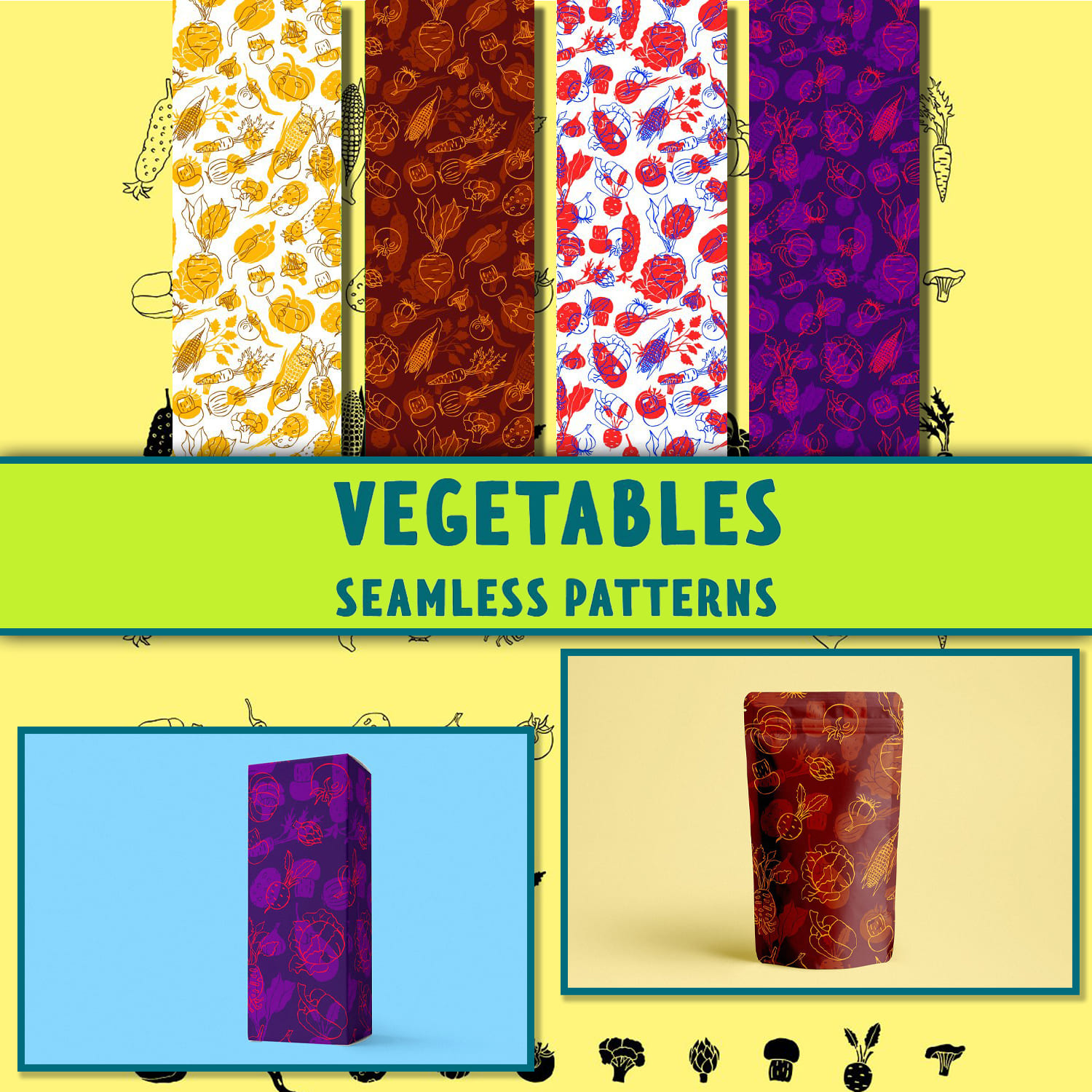 vegetables patterns graphics.