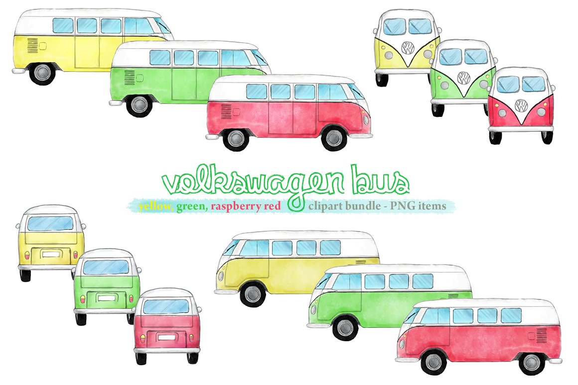 VW bus 3 color bundle.