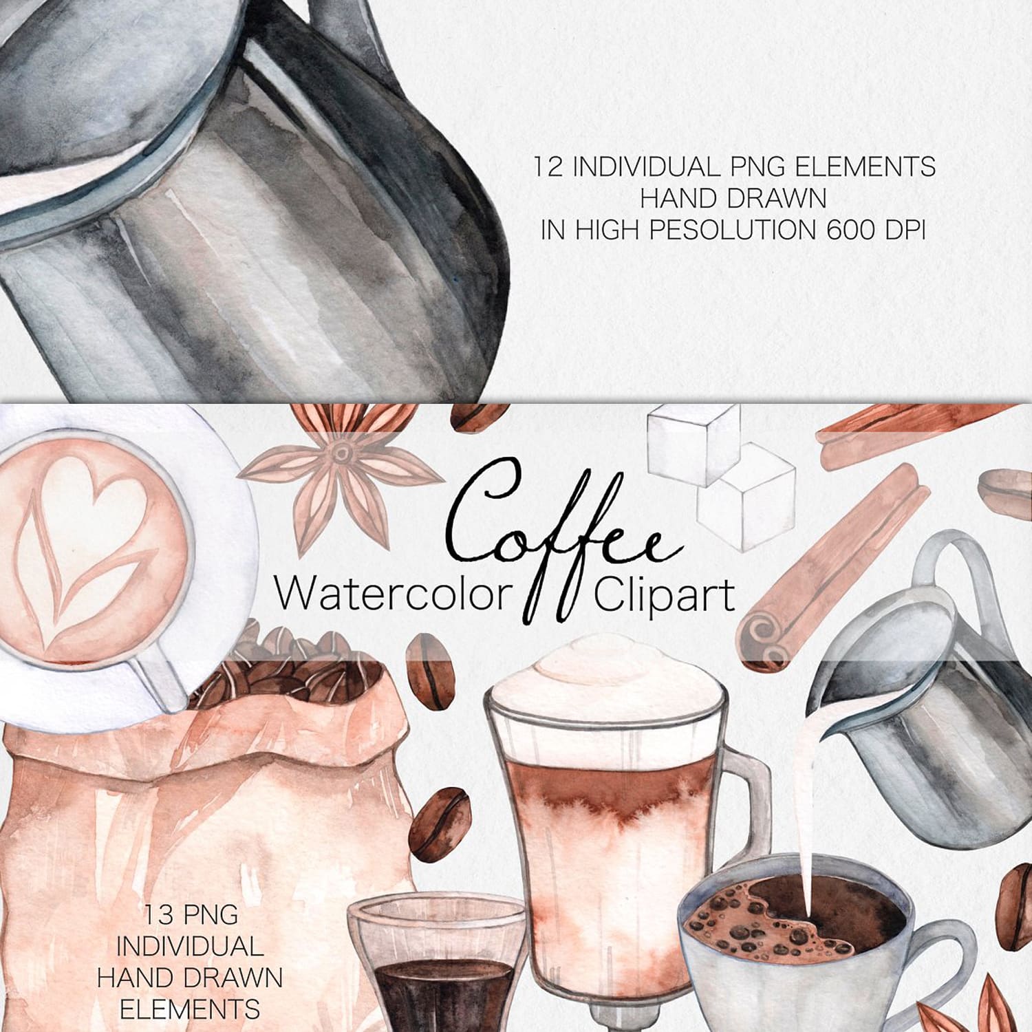 watercolor coffee illustrations.