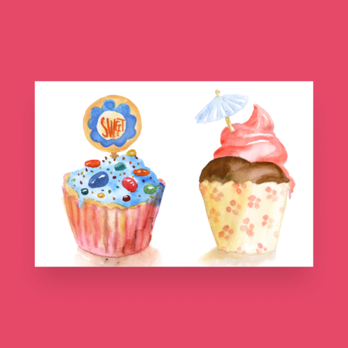 watercolor cupcake clip art