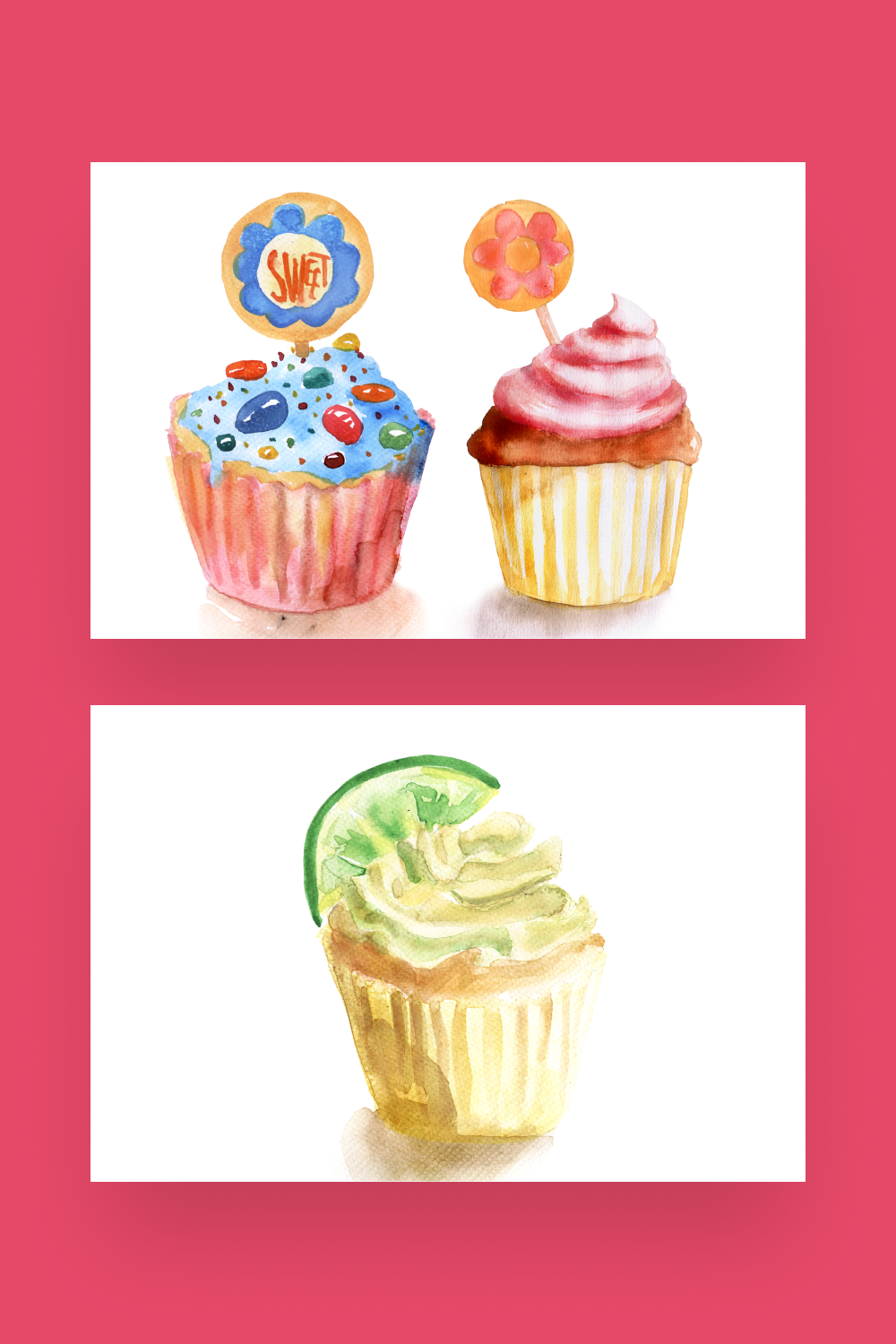 watercolor cupcake clip art pinterest