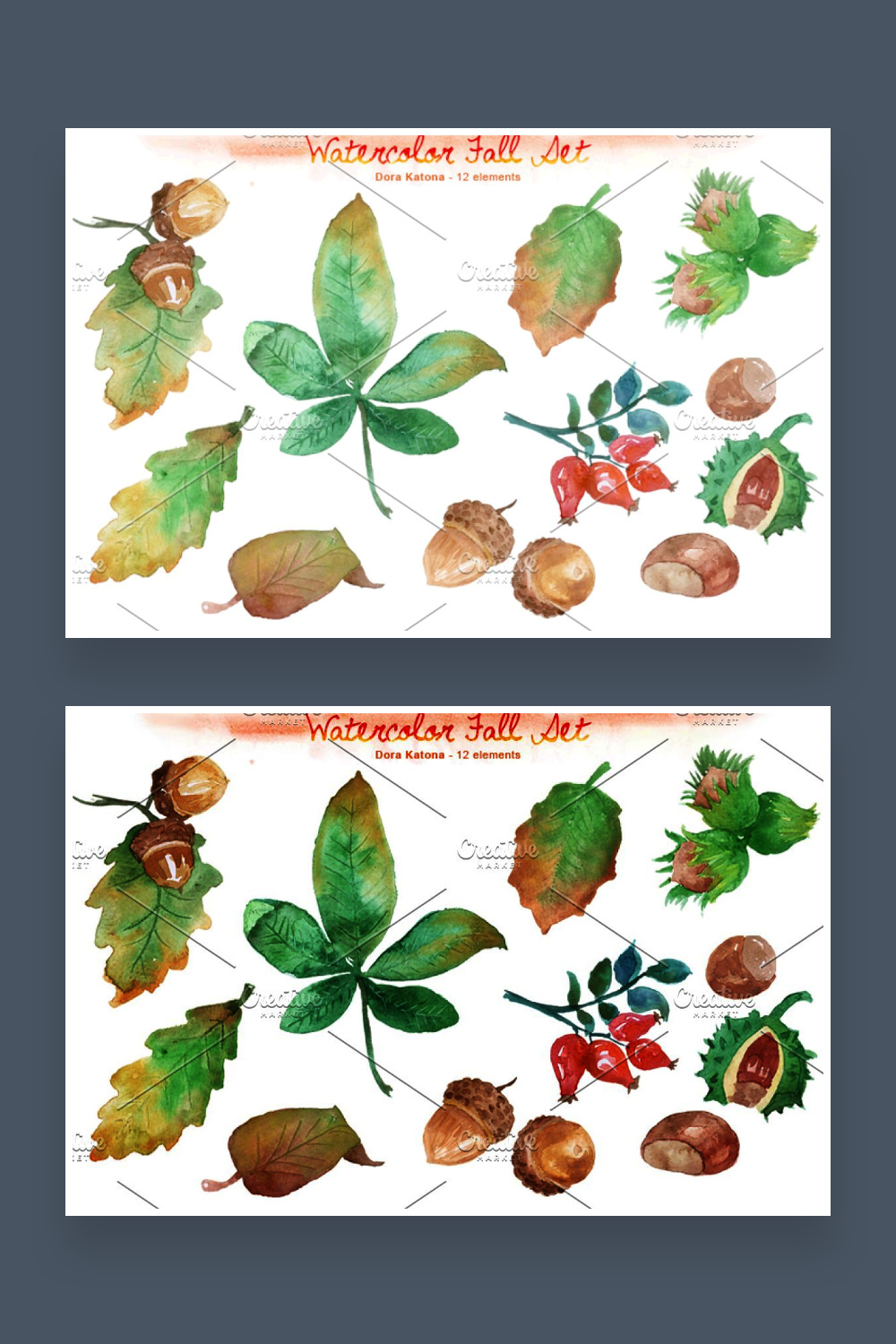 Watercolor Chestnuts set pinterest