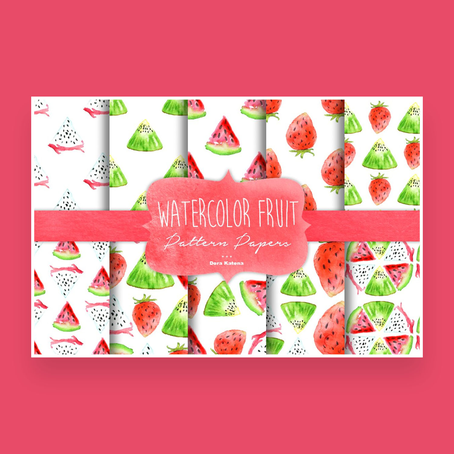 Fruit pattern papers.