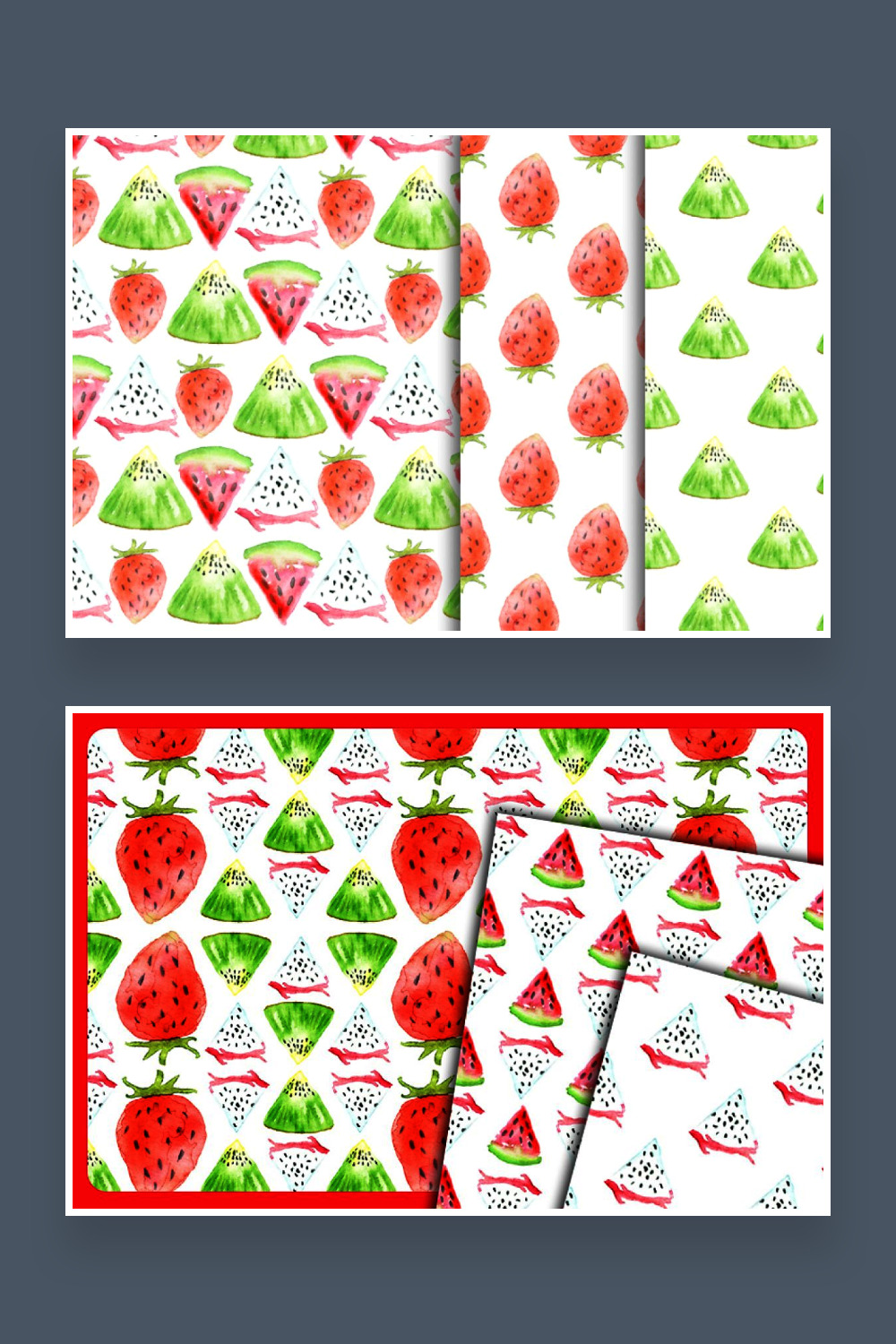 Watercolor fruit pattern papers pinterest.
