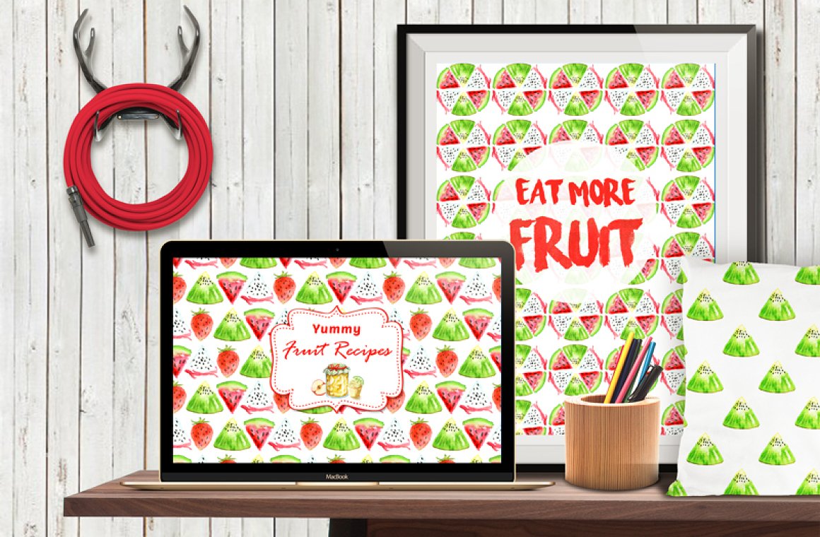 Fruit pattern papers.
