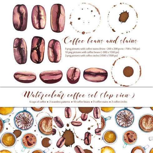 Watercolour Coffee Set Top View cover image.