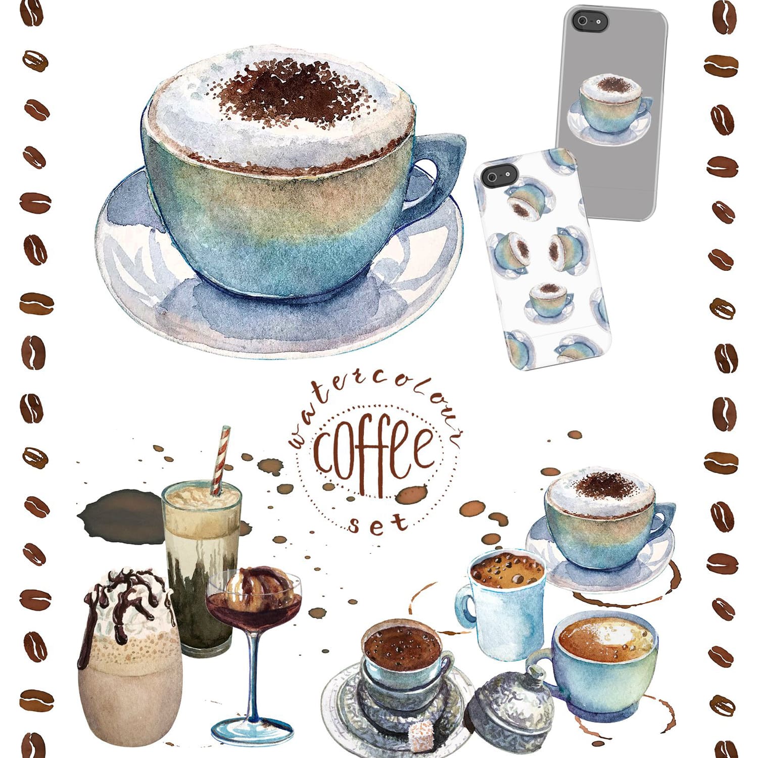 Watercolour Coffee Set cover image.