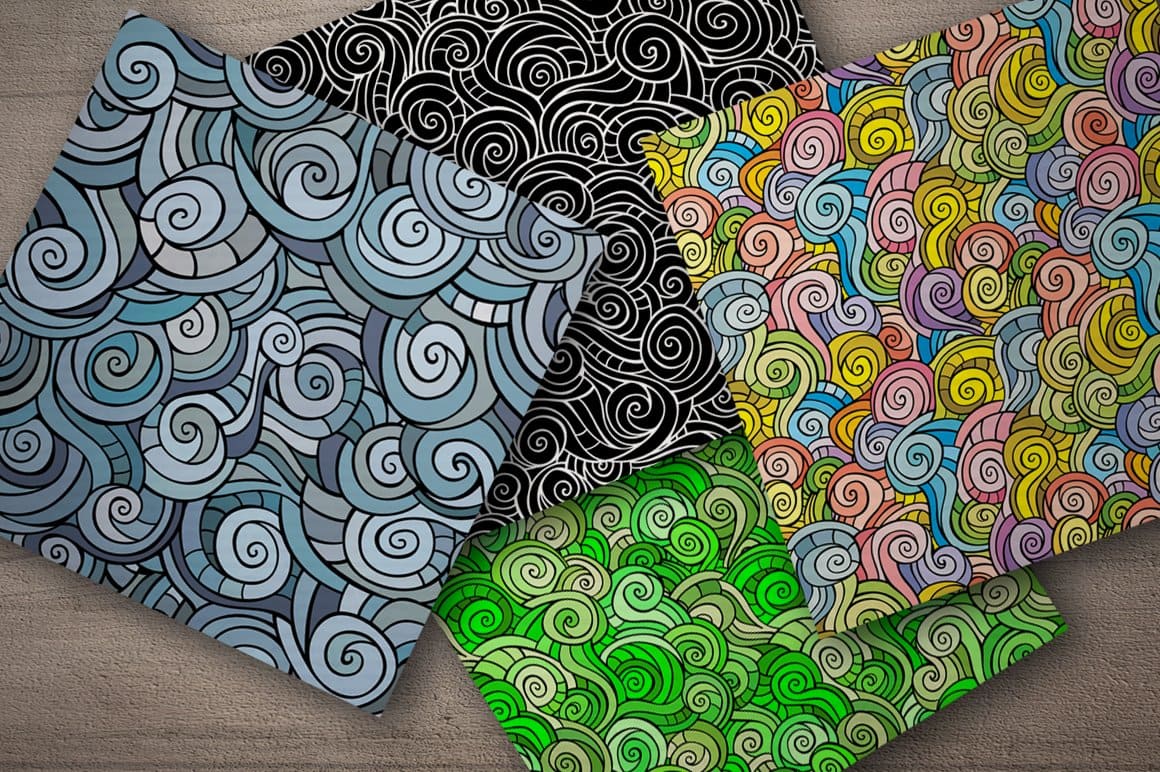 Waves Seamless Patterns Preview 4.