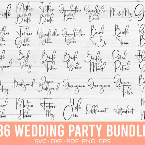 36 Wedding Party SVG Bundle | Master Bundles