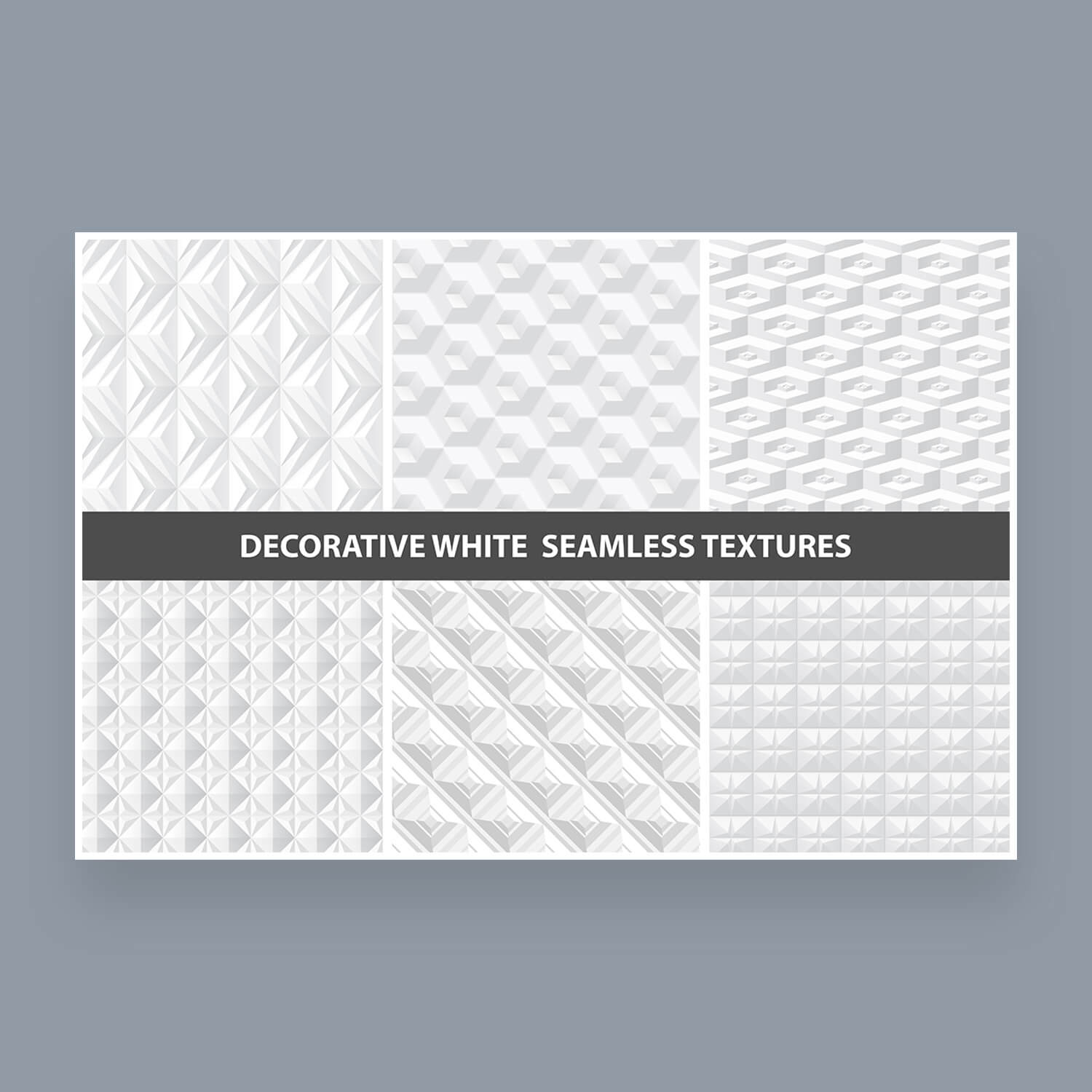 white geometric 3d seamless textures cover image.