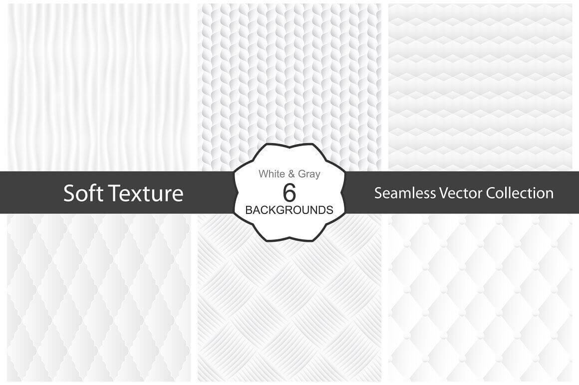 White soft texture seamless vector collection.